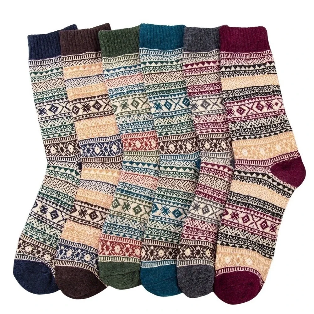 Paquete De 6 Pares De Calcetines unisex De Lana Merino Para Invierno Talla Única